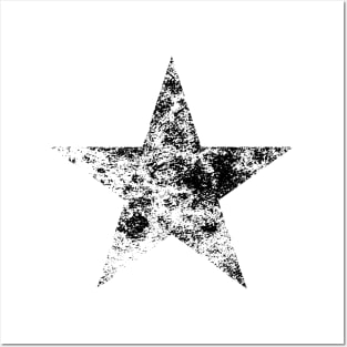 Distressed Big Star in Black Posters and Art